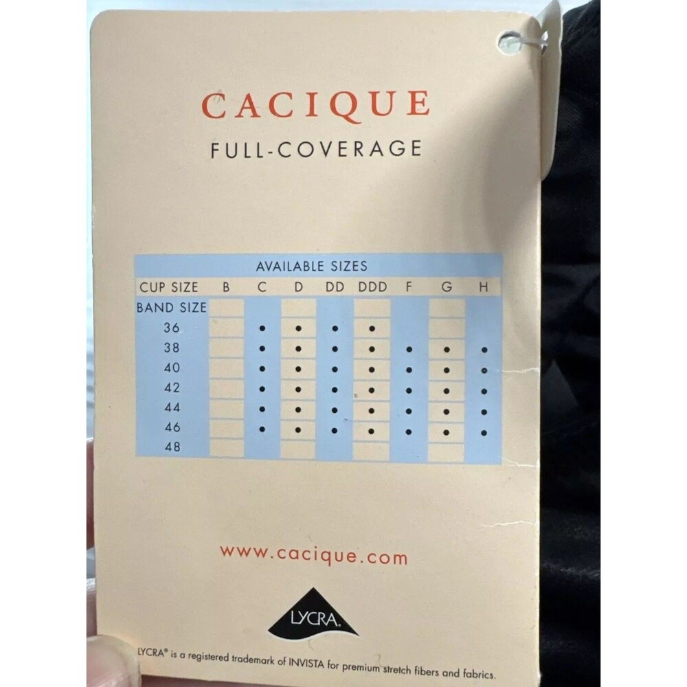 Cacique Sensual Women's Full Coverage Underwired Balconette Bra Black Sz 46DDD - Picture 9 of 12